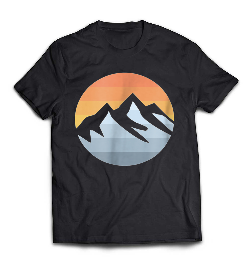 Mountain Sunset Outdoor Hiking Retro T-Shirt: Embrace the Great Outdoors